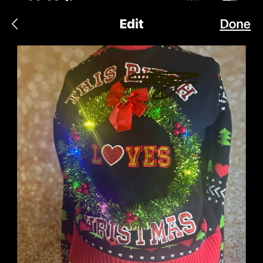 Women’s S Spencer’s  This B Loves Christmas Ugly Sweater Light Up Funny